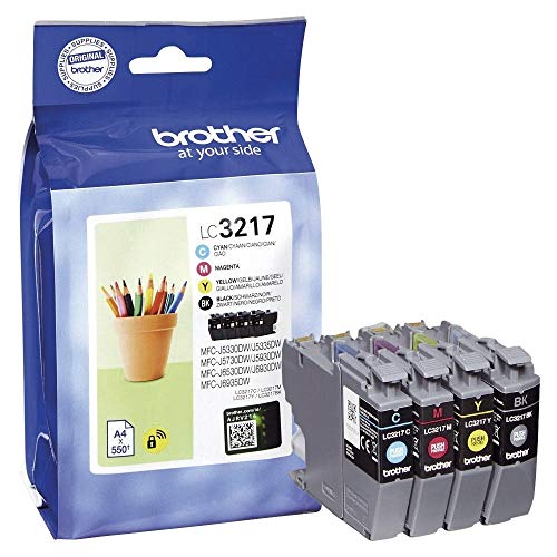 Brother LC-3217 Tinta LC3217VAL Pack 4 Cart, Negro, Estándar