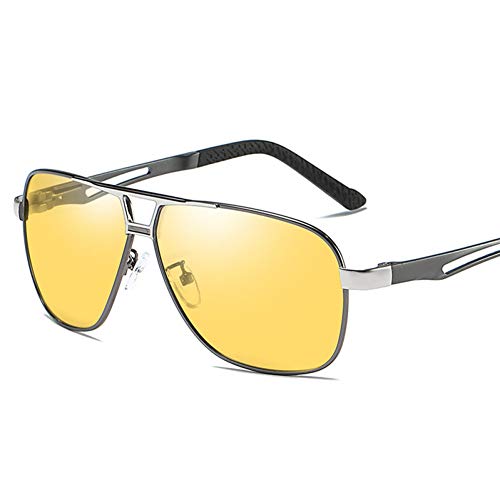 Burenqi Gafas de Sol fotocromáticas para Hombres Gafas de Sol polarizadas Camaleón Seguridad para el Conductor Gafas de visión Nocturna Gafas,Gun2