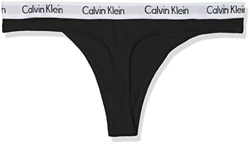 Calvin Klein 000QD3587E Tanga, Negro (Black/White/Black Wzb), Talla única (Talla del Fabricante: X-Small) para Mujer