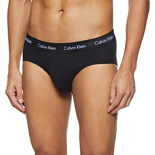 Calvin Klein Cotton Stretch-3er Cierre, Negro (Black W. Black WB Xwb), Large (Pack de 3) para Hombre