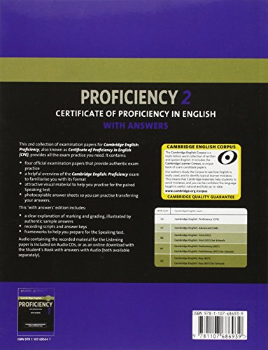 Cambridge English Proficiency 2 Student's Book with Answers (CPE Practice Tests)(Audio CDs, Student's Book with and without answers not included)