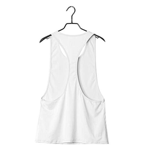 Camisetas sin Mangas Mujer,SHOBDW Playa De Verano Sexy Suelto Talla Grande Cuello Redondo Gimnasio Deporte Entrenamiento FíSico Entrenamiento Blusa para Correr para Mujer(Blanco,S)