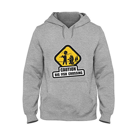 Camisetas, Sudadera, Caution | Big Fish Crossing | Diseño de pegatinas | Diseño gráfico | Logo | Ropa | Ropa | Ropa Gris gris XXL