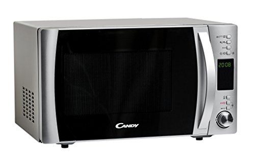 Candy CMXG25DCS Microondas con Grill y Cook in App, Capacidad 25L, 40 programas automáticos, 5 Niveles, Plato Giratorio 31.5 cm, Potencia 900 W / 1000 W, Color Plata 33x45x55cm