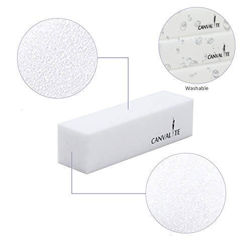 Canvalite - Bloque para uñas de gel (10 unidades, grano 120), color blanco