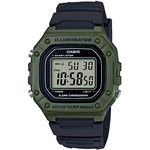 Casio Reloj Digital para Hombre de Cuarzo con Correa en Resina W-218H-3AVEF