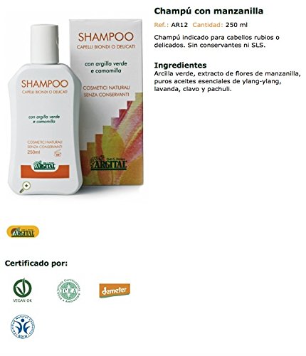 Champú con manzanilla - Argital cosmética natural - 250 ml.