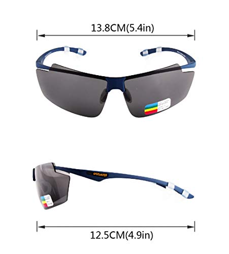 COCKE Gafas De Ciclismo Polarizadas, Gafas De Sol para Hombres Y Mujeres, Lentes De Protección UV, Gafas De Bicicleta, con Correas para Montar, Conducir, Pescar, Golf, Deportes, Gafas De Sol,A