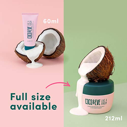 Coco & Eve Like a Virgin Hair Masque Travel Size. Super Nourishing Coconut & Fig Hair Mask and Deep Conditioning Hair Treatment (60ml)