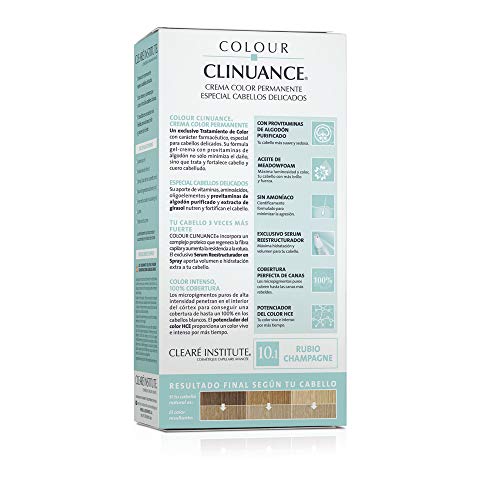 Colour Clinuance. Tinte Capilar Cabellos Delicados. 10.1 Rubio Champagne, Coloración Permanente Sin Amoniaco, Más Brillo, Color Intenso, 100% Cobertura, Testado Dermatologicamente, Pack de 3