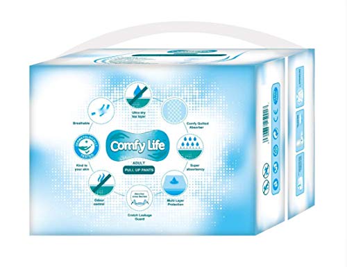 ComfyLife Premium Incontinencia Para Adultos Panales Pull Up Diaper Pants - Talla Media 12 Paquetes De Alta Ansorbencia (Descuento por cantidad disponible para clientes principales)