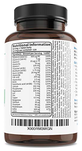 Complejo Multivitamínico con Minerales y Hierro - Fortalece el sistema inmunológico, el corazón y el cerebro - Alivia el cansancio y la fatiga - Aumenta el bienestar y la energía (120 veg comprimidos)