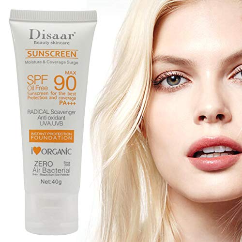 Crema facial para el cuidado de la piel SPF 90 sin aceite, antioxidante, UVA/UVB, 40 g, crema para el día contra el sol