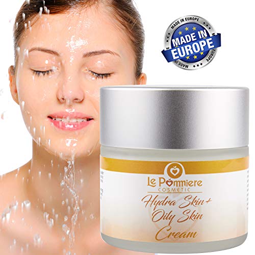 Crema hidratante facial 50ml piel grasa, mixta y acnéica. Hombre o mujer. Anti edad con Ácido Hialurónico, Vitamina A, E. Hidrata la cara o rostro sin dejar brillo. Adolescentes, jóvenes y adultos