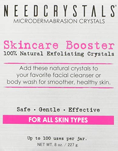 Cristales de microdermabrasión NeedCrystals, exfoliante facial. Exfoliante facial natural para pieles apagadas o secas mejora cicatrices de acné, espinillas negras, tamaño de poro, arrugas, manchas y textura de la piel. 227 Gramos