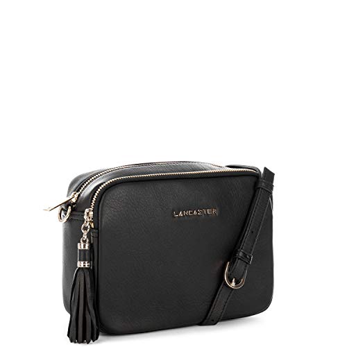 Crossbody Lancaster Mademoiselle Ana en piel martillada negra