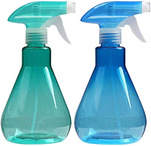 Cymax 2PCS 500ML Botella de Spray Vacías Botella de Aerosol Plástico Transparante para Regar Plantas,Verde + Azul