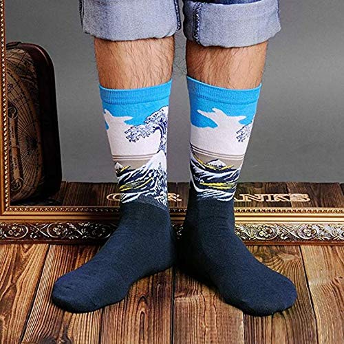 Czemo 6 pares Calcetines de Algodón Hombre y Mujer Arte Retro Pinturas Famosas Calcetines