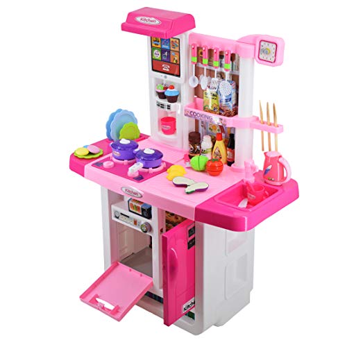 deAO Cocinita "Mi Pequeño Chef" con Características de Sonidos, Panel Táctil y Agua Más de 40 Accesorios Incluidos (Rosa) , color/modelo surtido