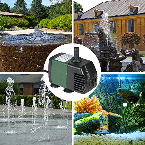 Decdeal Water Strider - 1500L/H 25W Bomba de Agua Sumergible con 2 Boquillas AC220-240V para Acuario Fuentes Jardín de Agua Sistema Hidropónico