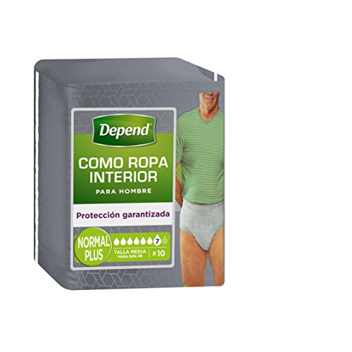 Depend Braguitas Absorbentes para Pérdidas de Orina, Absorción Normal, Color Gris, Talla S-M - 10 Unidades