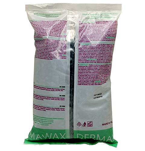 Dermawax 1 kg Azuleno perla de Cera caliente Cera depilatoria caliente, para pieles sensibles et normal, áreas faciales axilas, faciales Cera sobre, La carrocería completa Depilación brasileña