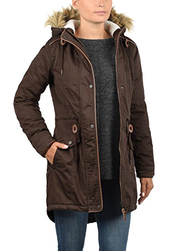 Desires Anna Parka Abrigo Chaqueta De Invierno con Forro De Peluche Y Capucha Efecto Pelo para Mujer con Capucha con Forro Suave De Peluche, tamaño:XS, Color:Coffee Bean (5973)