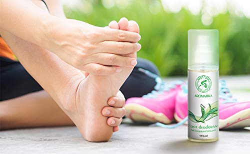 Desodorante en Aerosol para Pies con Aceite de Arbol Del Té (Tea Tree) y Menta 100% Natural 115ml - para el Cuidado Del Pie y Eliminar el Mal Olor - Aerosol para Pies