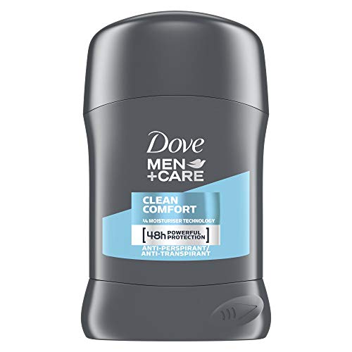 Desodorante en barra antitranspirante Dove Plus Care. Para hombre, modelo Clean Comfort, 50 ml, Pack of 6