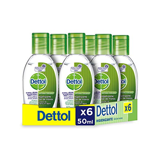 Dettol - Gel hidroalcoholico higienizante de manos - 50 ml x 6