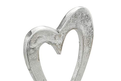 Diez Años 10º Aniversario Rústico Metal Corazón Decoración - De pie Aluminio y Madera Decoración (hssperf-10)
