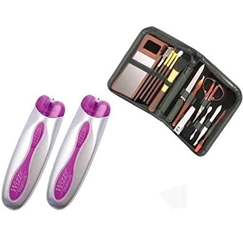 DIRECT TV OUTLET Wizzit Titanium Original Visto en TV Set de 2 Depiladora Eléctrica + Kit de Manicura Depilación Corporal y Facial para Hombre y Mujer Depilación Duradera