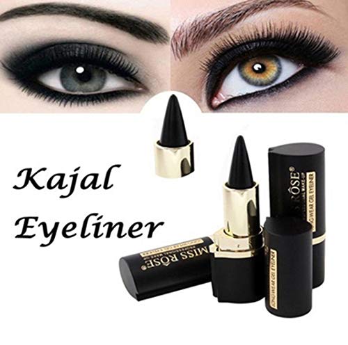 DIVISTAR Wateroroof Smoky Eyes Eyeliner Eyes Lápiz Gel Eye Liner Stickers Grueso Black Bold Eyes Liner Gel Lápiz Maquillaje cosmético (Negro)