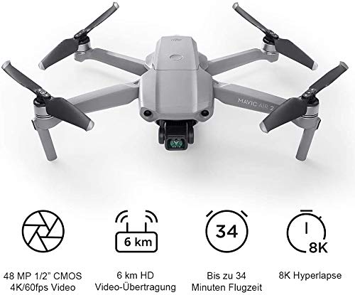 DJI Mavic Air 2 Fly More Combo y Care Bundle - Drone, Cámara 48 MP 4K, Estabilizador de 3 Ejes, 34 min de Vuelo, DJI Care Servicio de Sustitución Activado Automáticamente Exclusivamente para Amazon