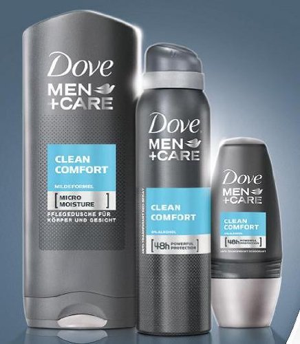 Dove Men + Care Clean Comfort Aerosol antitranspirante desodorante – 150 ml (Paquete de 3)