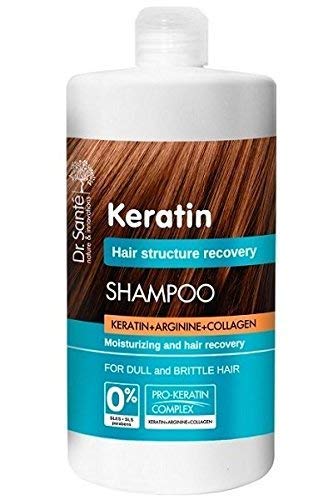 Dr. Sante Champú Queratina (Keratina), Colágeno Y Arginina Para Pelo / Cabello Seco Y Quebradizo Natural Sin Parabenos Dr. Sante 1000Ml 1000 ml