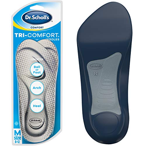 Dr. Scholl's Comfort Tri-Comfort Plantillas para hombres, 1 par, tamaño 8 – 12