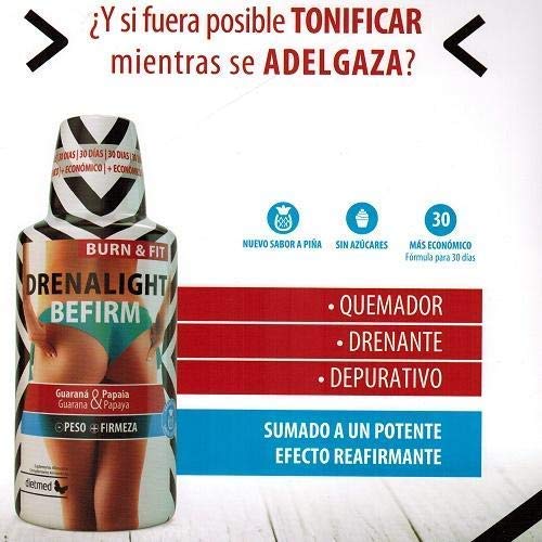 DRENALIGHT 600 ml, depurativo Quema grasas, drenante, reafirmante, TONIFICA, digestivo y desintoxicante, control de peso y limpiar el organismo, elimina el exceso de líquido y mejora tu circulación.