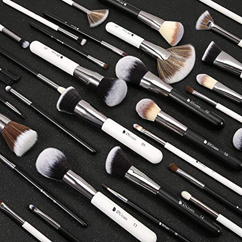 DUcare Brochas de Maquillaje Profesional Con Bolsa de Cosméticos 31 piezas Premium Synthetic Set de Pinceles de maquillaje para Artista de Maquillaje(Estilo panda）