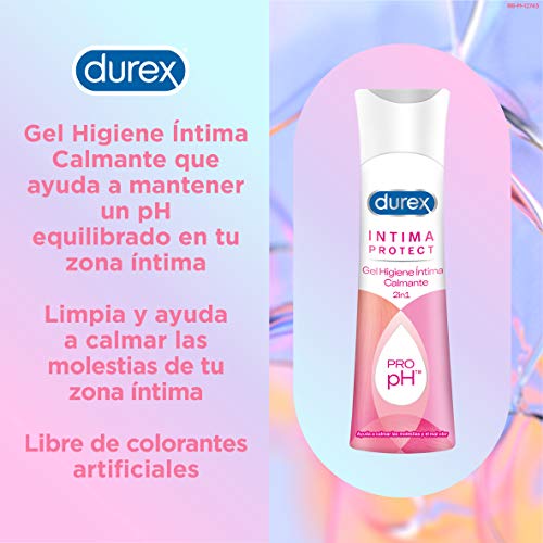 Durex Íntima Protect Gel Higiene Íntima Calmante 2In1, Fórmula Pro-Ph, Hipoalergénico Y Libre De Colorantes Artificiales - 200 ml