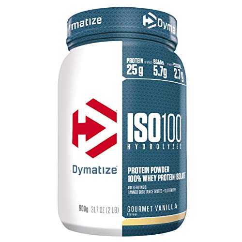 Dymatize ISO 100 Gourmet Vanilla 900g - Hidrolizado de Proteína de Suero Whey + Aislado en Polvo