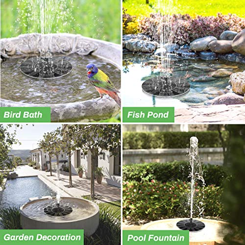 E-More Solar Fuente Bomba 1.4W Fuente Solar Jardín Solar Panel Flotador Fuente, Bomba Estanque Solar con 4 boquillas Ideal para Pequeño Estanque, Piscina Estanque, Fish Tank, Decoración del Jardín