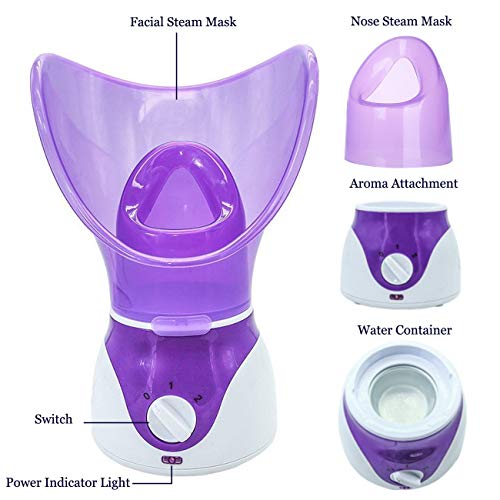 El vaporizador facial profesional,el spa de sauna de vapor caliente y sauna facial de, rejuvenece e hidrata tu piel para un cutis juvenil, también se usa como difusor de aromaterapia(Púrpura)