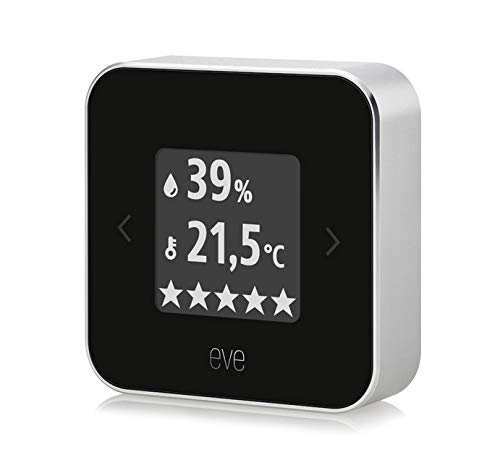 Eve Room - Monitor de calidad del aire, última generación, non occorrono bridge o gateway, negro (Apple HomeKit)