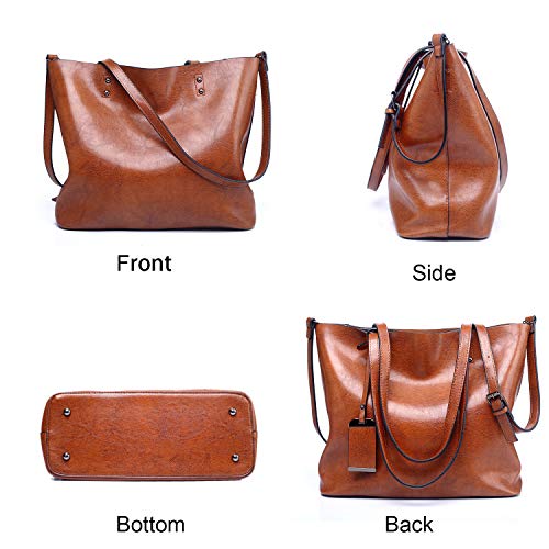 EVEOUT Bolso de Cuero Vegano Suave para Mujer,Bolsos de Mano Retro, Bolso de Hombro con Asa Superior para el Trabajo Casual, Bolso Clásico de Hobo con Borla Bolsas de Viaje para Mujer