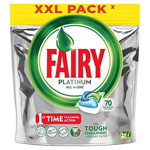 Fairy Platinum - Cápsulas de lavavajillas, pack 70