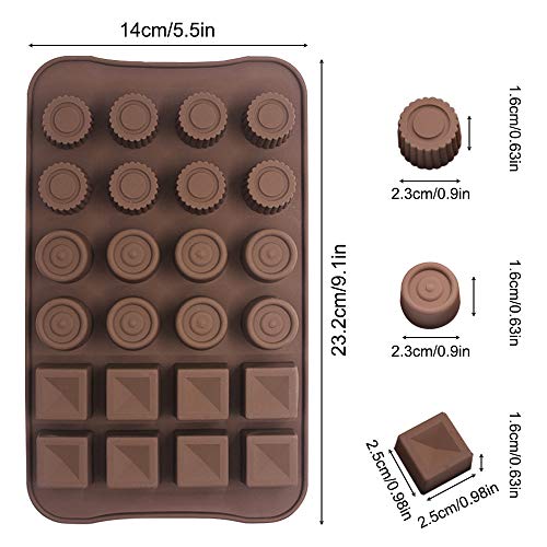 FineGood 4 moldes de silicona para chocolate, antiadherentes, proteínas y energía, bandeja para cubitos de hielo, molde para cocina