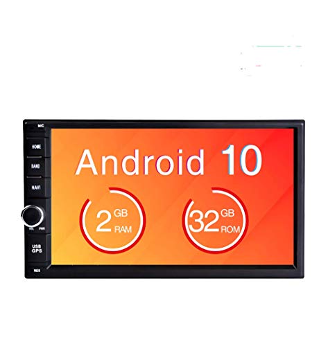 Freeauto Android 9.0 2 DIN Autoradio Universal, GPS Navegador Radio para Coche estéreo Doble soporta Bluetooth, Control Volante, WiFi, Mirror-Link, Subwoofer, USB, AV-out