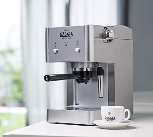 Gaggia Prestige - Cafetera individual, color plateado