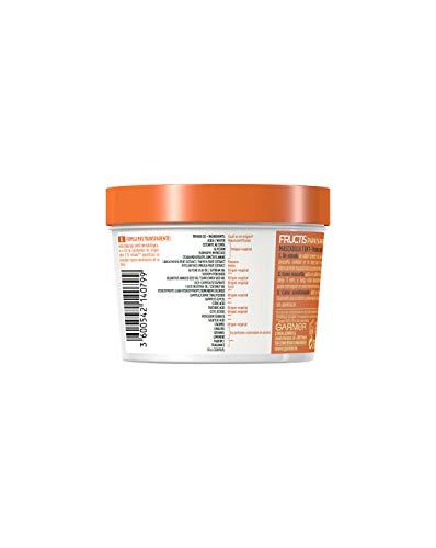 Garnier Fructis Hair Food Mascarilla Capilar 3 en 1 Papaya Reparadora para Pelo Dañado Pack de 3 - 390 ml x 3